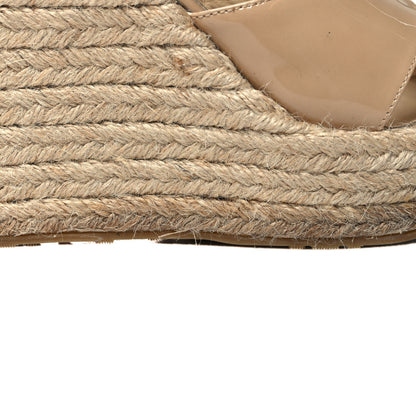 Jimmy Choo Patent Wedge Sandals 40 Nude 7 of 11