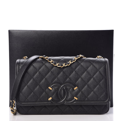 Chanel Caviar Quilted Medium CC Filigree Flap Black 10 of 10