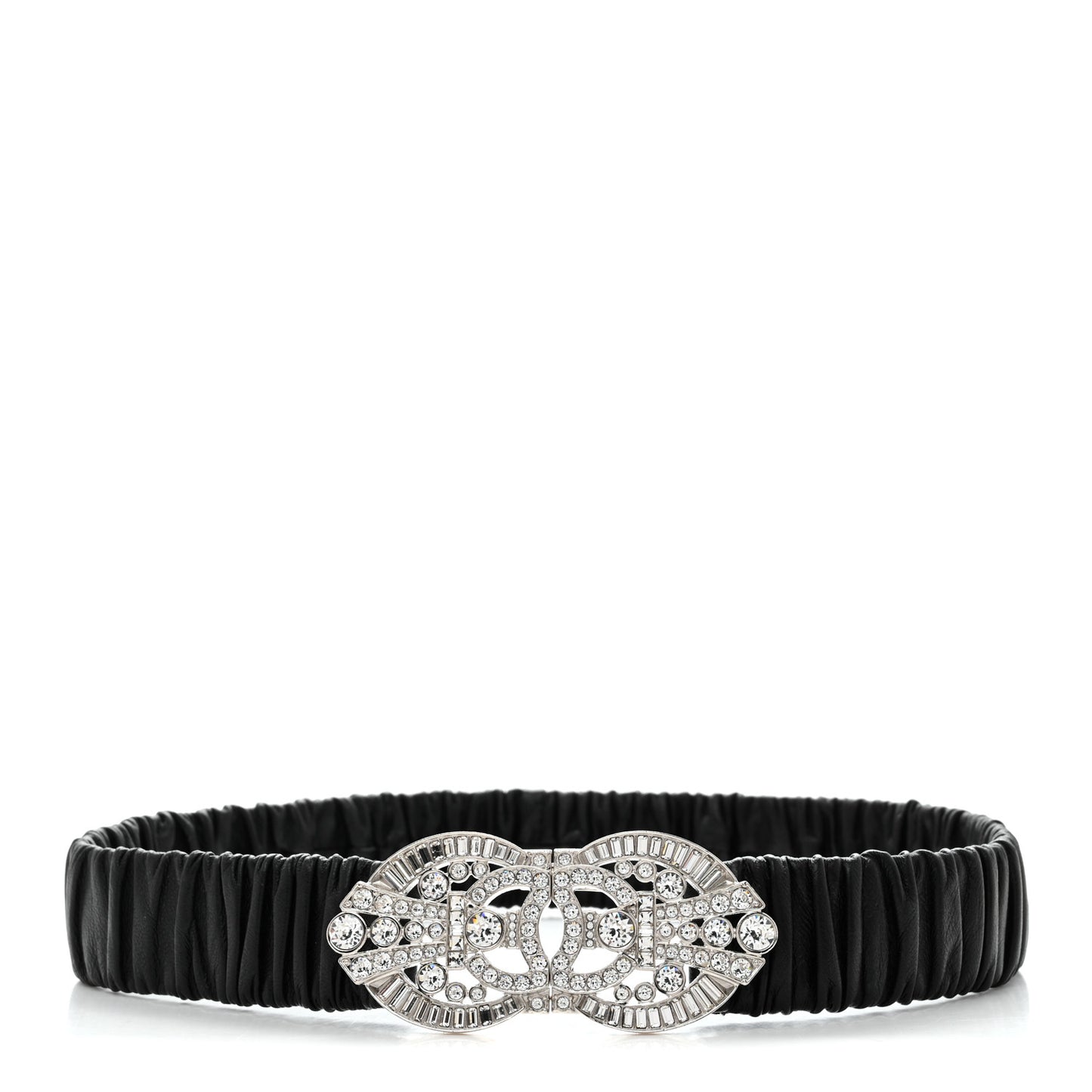 Lambskin Crystal CC Belt 70 28 Black