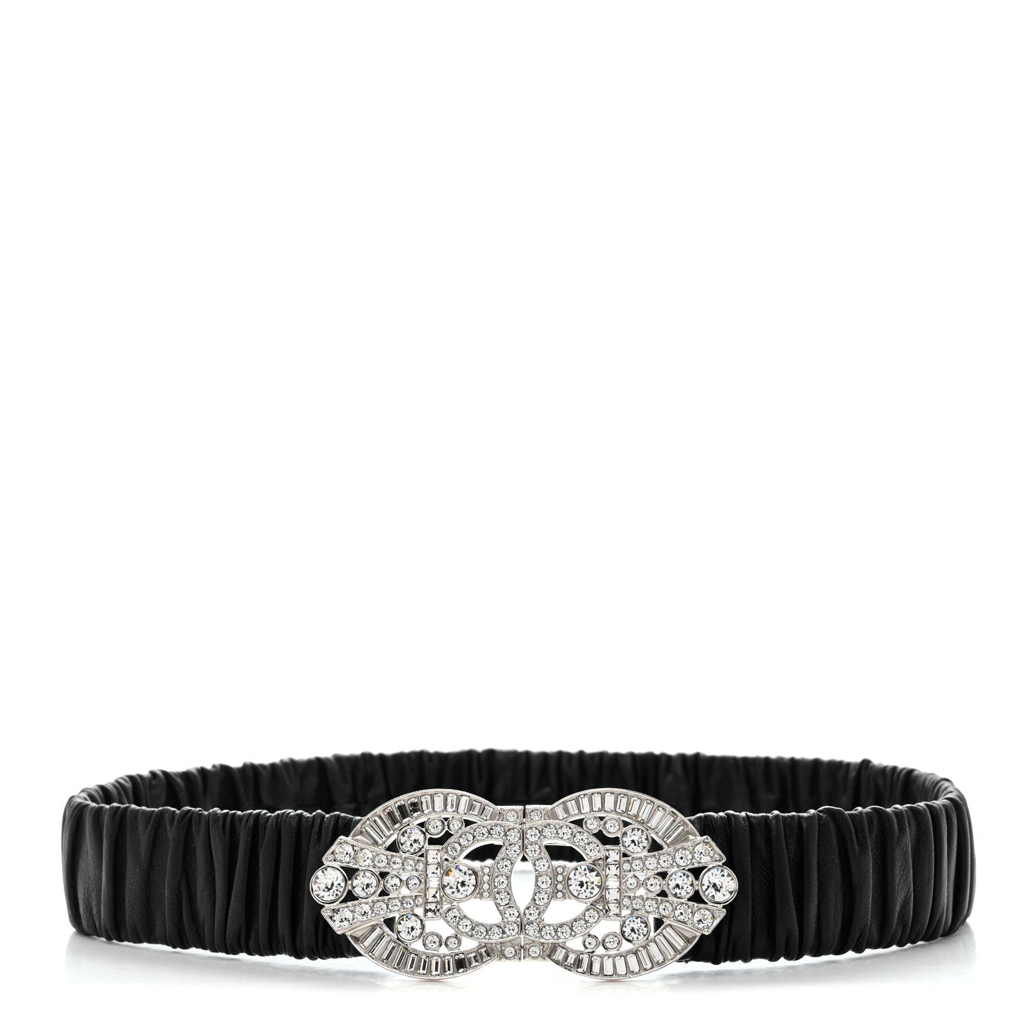 Chanel Lambskin Crystal CC Belt 70 28 Black 1 of 4