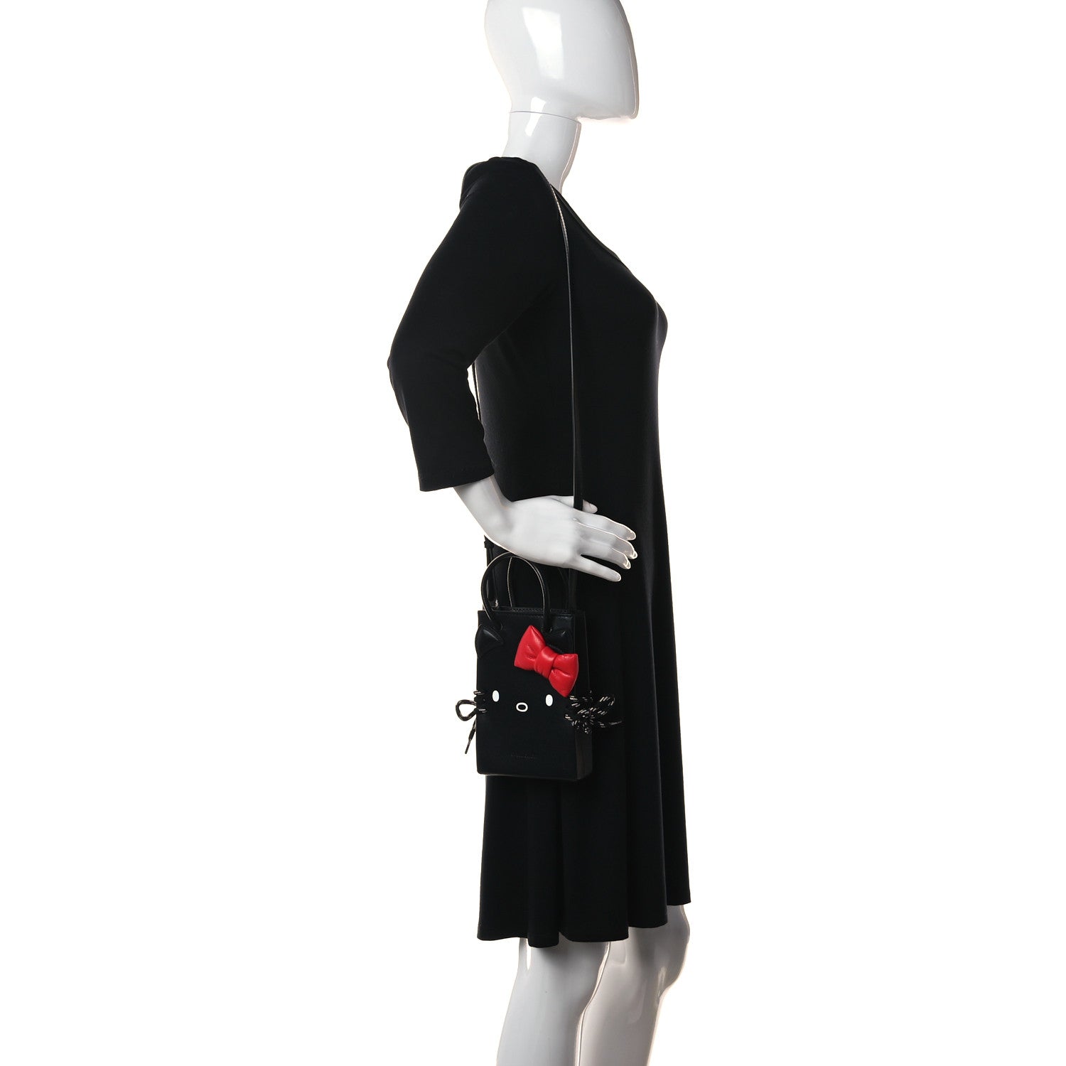 Balenciaga Calfskin Hello Kitty Phone Holder Bag Black 2 of 10