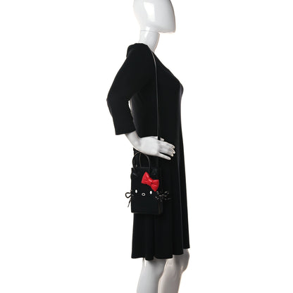 Balenciaga Calfskin Hello Kitty Phone Holder Bag Black 2 of 10
