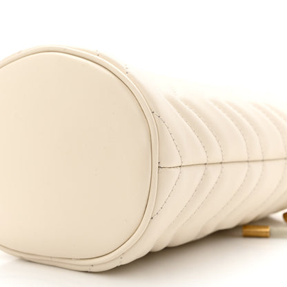 Gucci Calfskin Matelasse Mini GG Marmont 2.0 Bucket Bag White 10 of 11