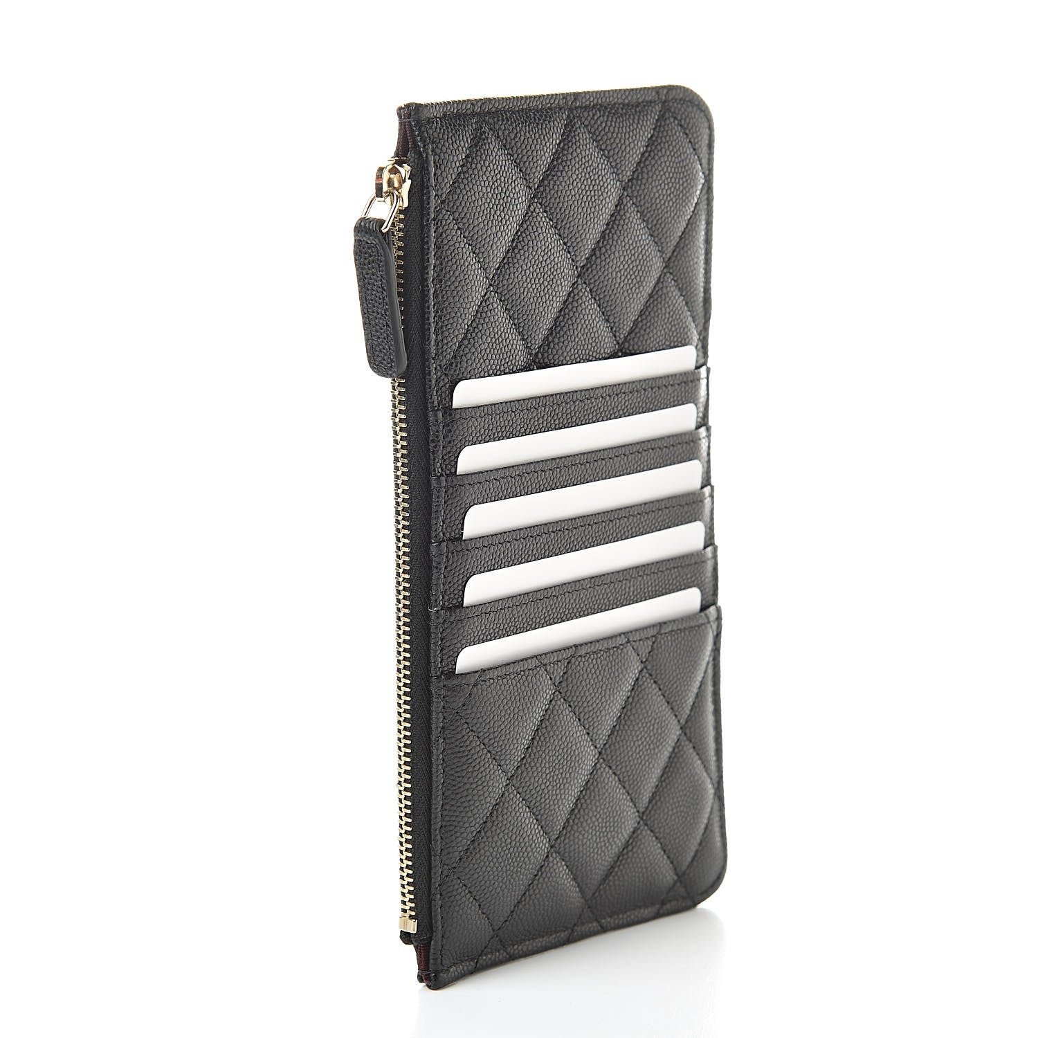 Chanel Caviar Quilted Classic Flat Wallet Pouch Black 3 of 9