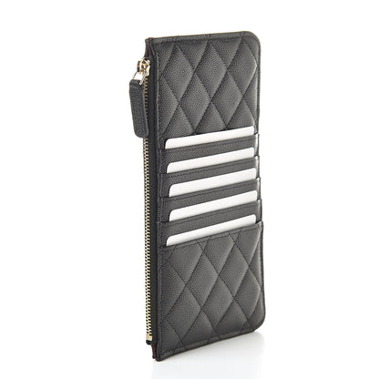 Chanel Caviar Quilted Classic Flat Wallet Pouch Black 3 of 9