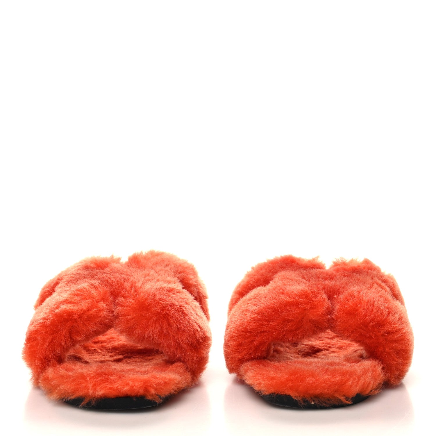 Hermes Woolskin Oran Sandals 37 Orange 2 of 7