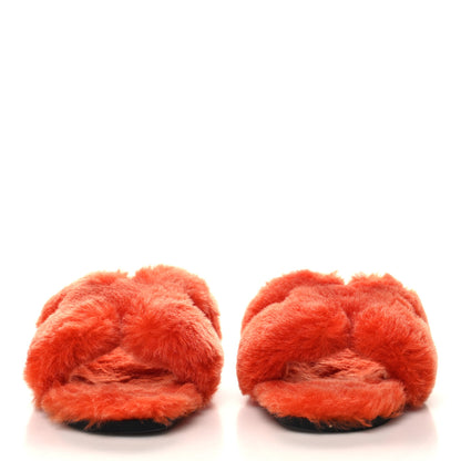 Hermes Woolskin Oran Sandals 37 Orange 2 of 7