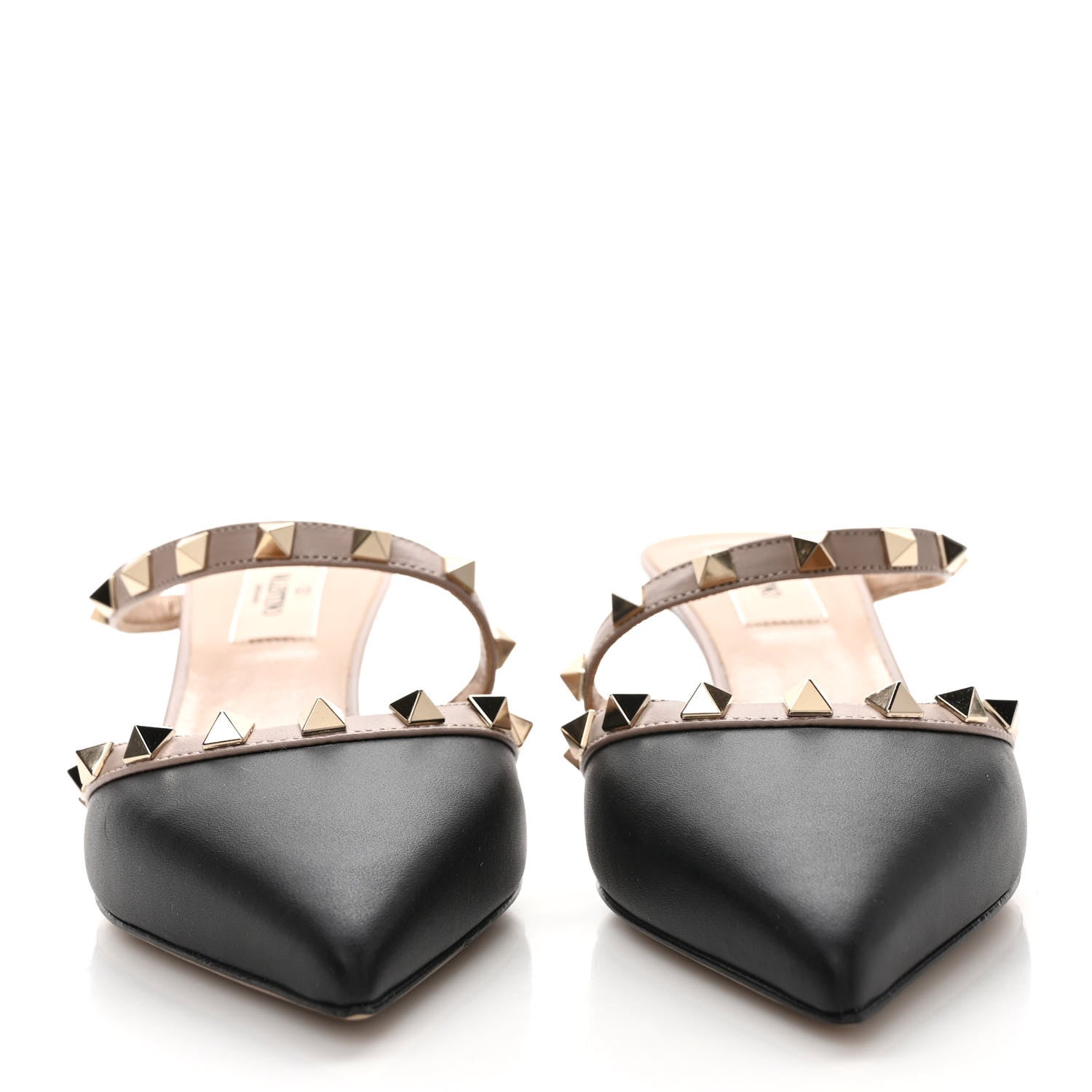 Valentino Garavani Calfskin Nappa Rockstud Cross Strap 50mm Mules 36.5 Black Poudre 2 of 8