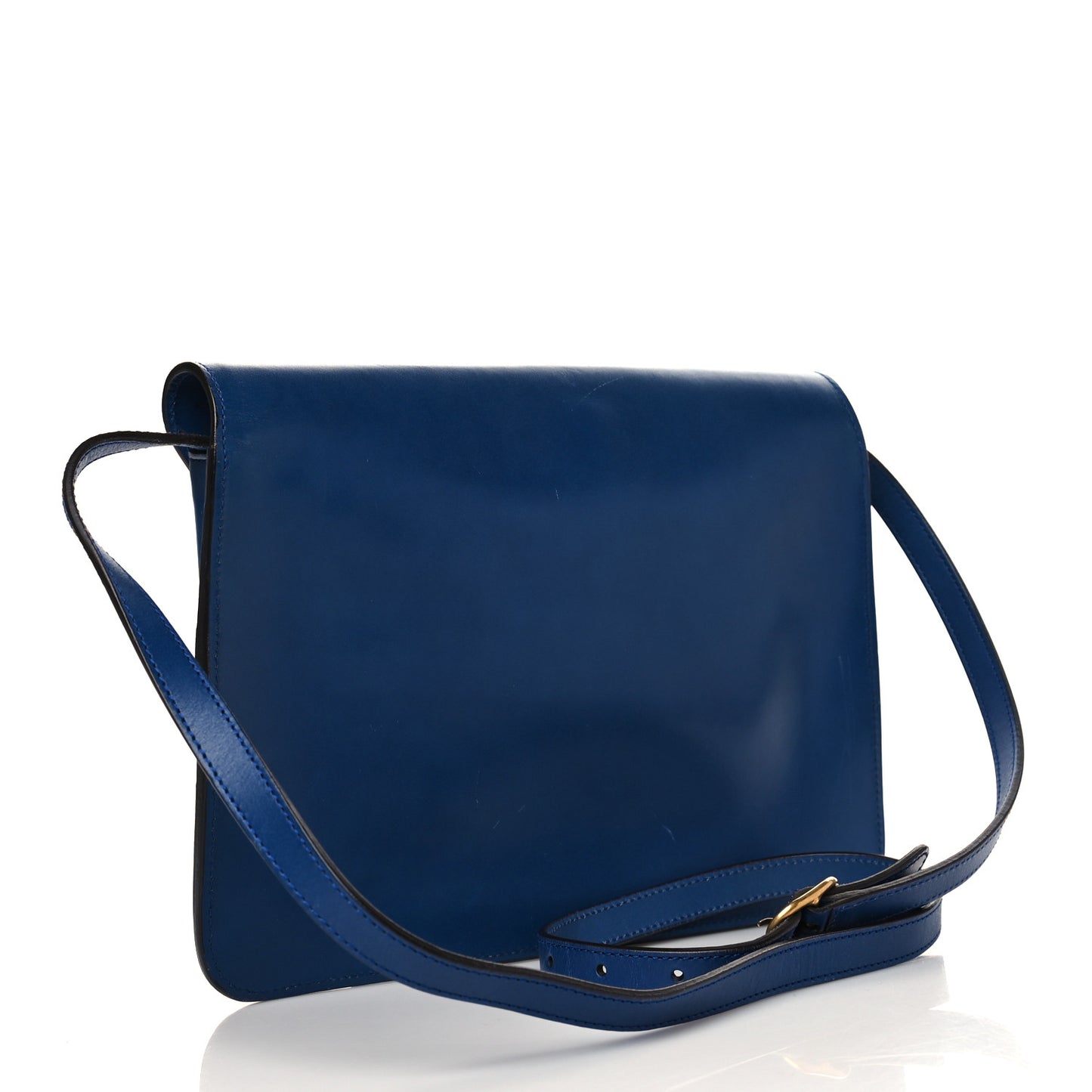 Smooth Calfskin Large Bright Bit Shoulder Bag Blue