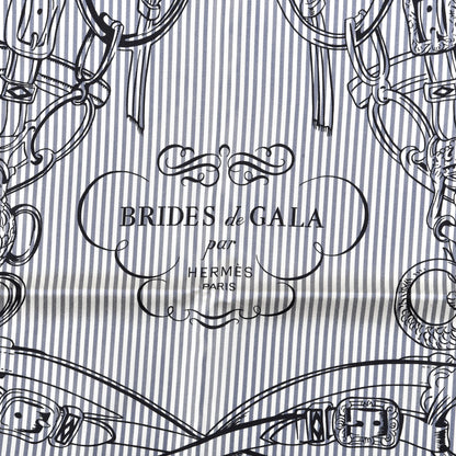 Hermes Silk Carre Eyeliner Brides De Gala Scarf 90 Orange Blue Black 2 of 4