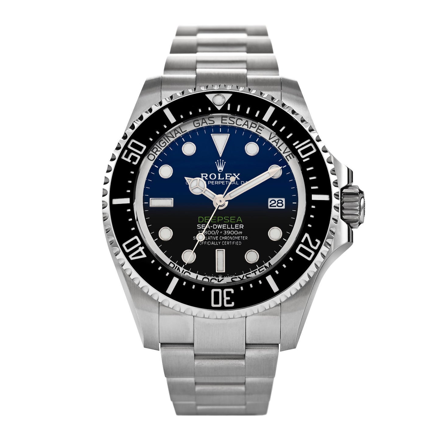 Stainless Steel 44mm Oyster Perpetual Date Sea-Dweller Deepsea James Cameron Watch Blue 136660