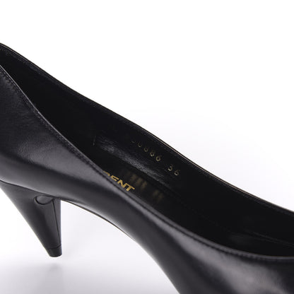 Saint Laurent Calfskin Bow Anais Pumps 36 Black 8 of 9