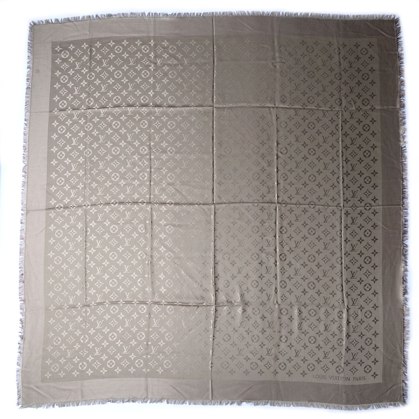 Silk Wool Monogram Shawl Verone