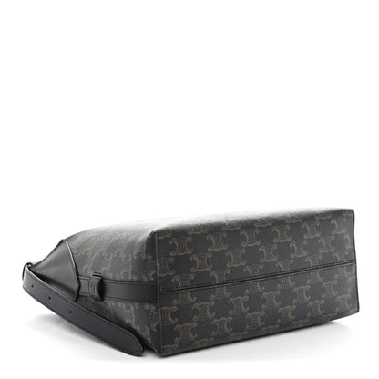 Celine Triomphe Canvas Calfskin Harry Crossbody Bag Black 4 of 12