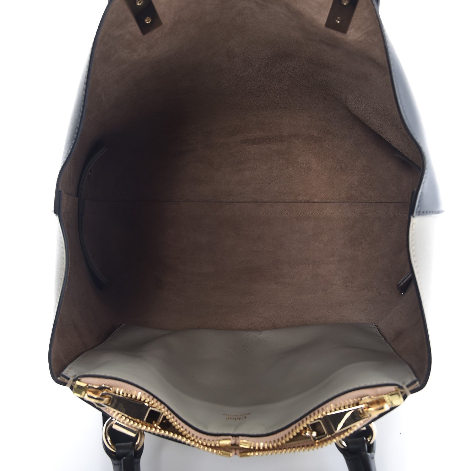 Chloe Smooth Calfskin Baylee Tote Beige Black 5 of 10