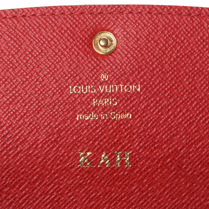 Louis Vuitton Damier Ebene Emilie Wallet Red 6 of 6