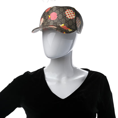Gucci GG Supreme Monogram Les Pommes Baseball Hat M Beige Multicolor 2 of 9