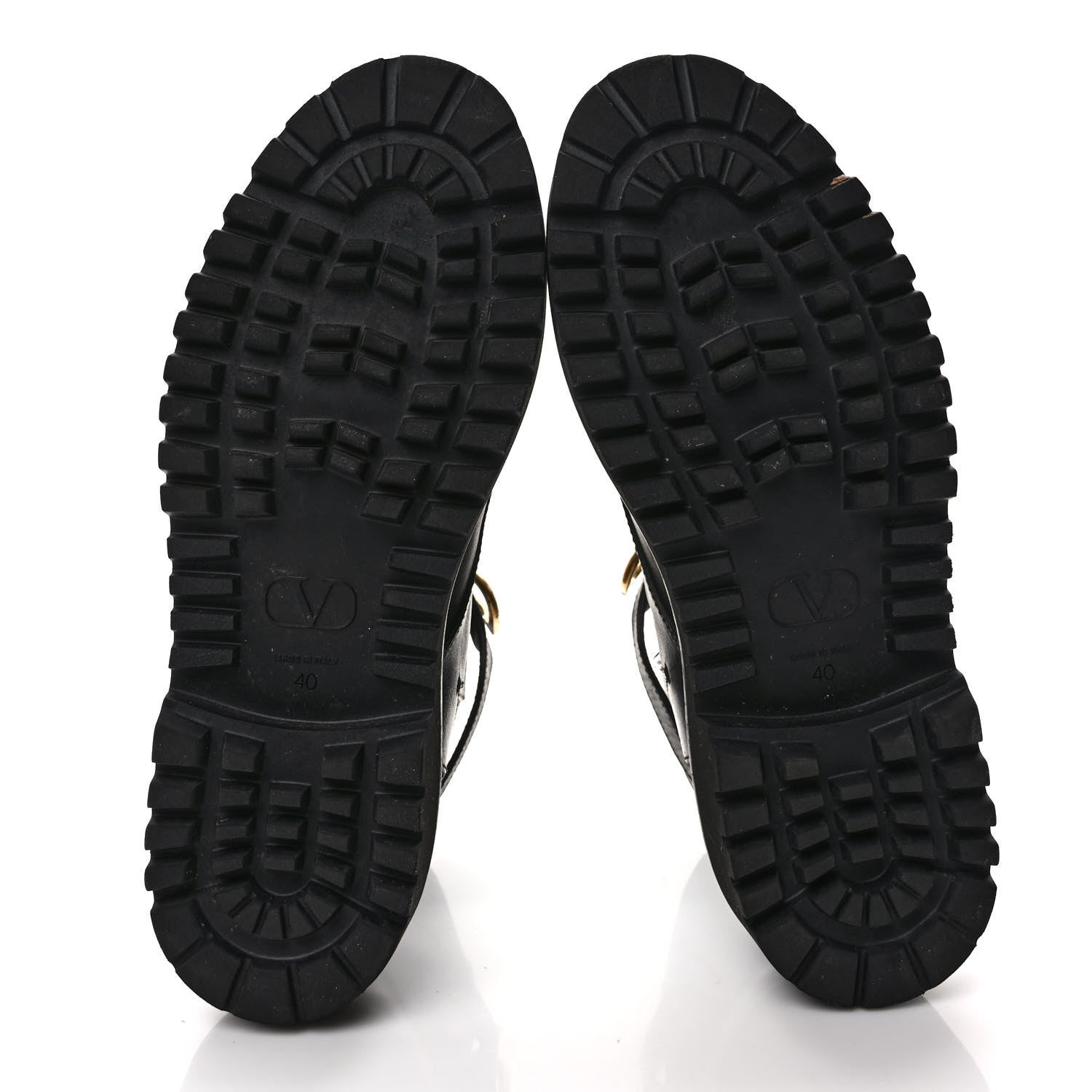 Valentino Garavani Calfskin Womens VLOGO 35mm Combat Boots 40 Black 5 of 9