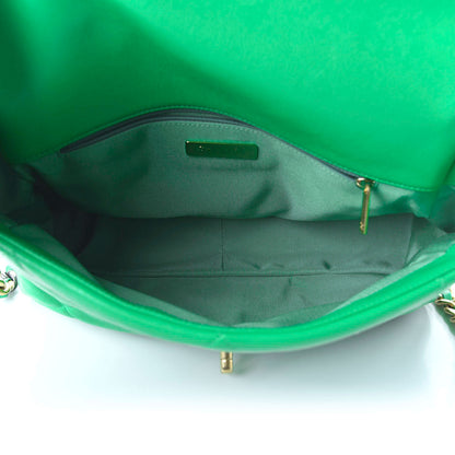 Chanel Goatskin Quilted Large 19 Flap Green 5 of 10