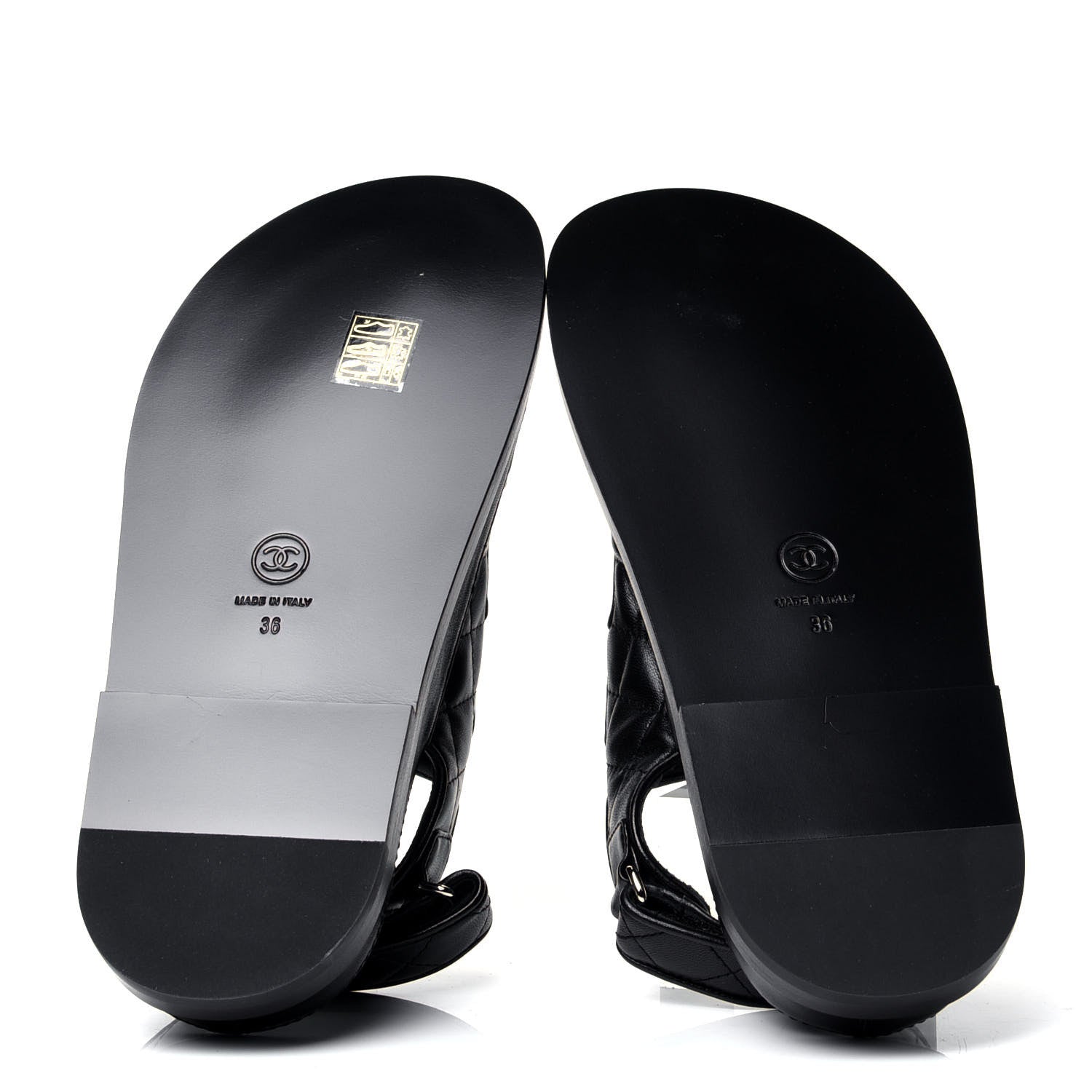 Chanel Lambskin Velcro Dad Sandals 36 Black 7 of 10