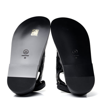 Chanel Lambskin Velcro Dad Sandals 36 Black 7 of 10