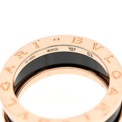 Bulgari 18K Rose Gold Black Ceramic B.Zero1 Two-Band Ring 53 6.25 4 of 6