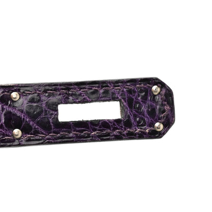 Hermes Shiny Niloticus Crocodile Kelly Sellier 28 Amethyst 13 of 23