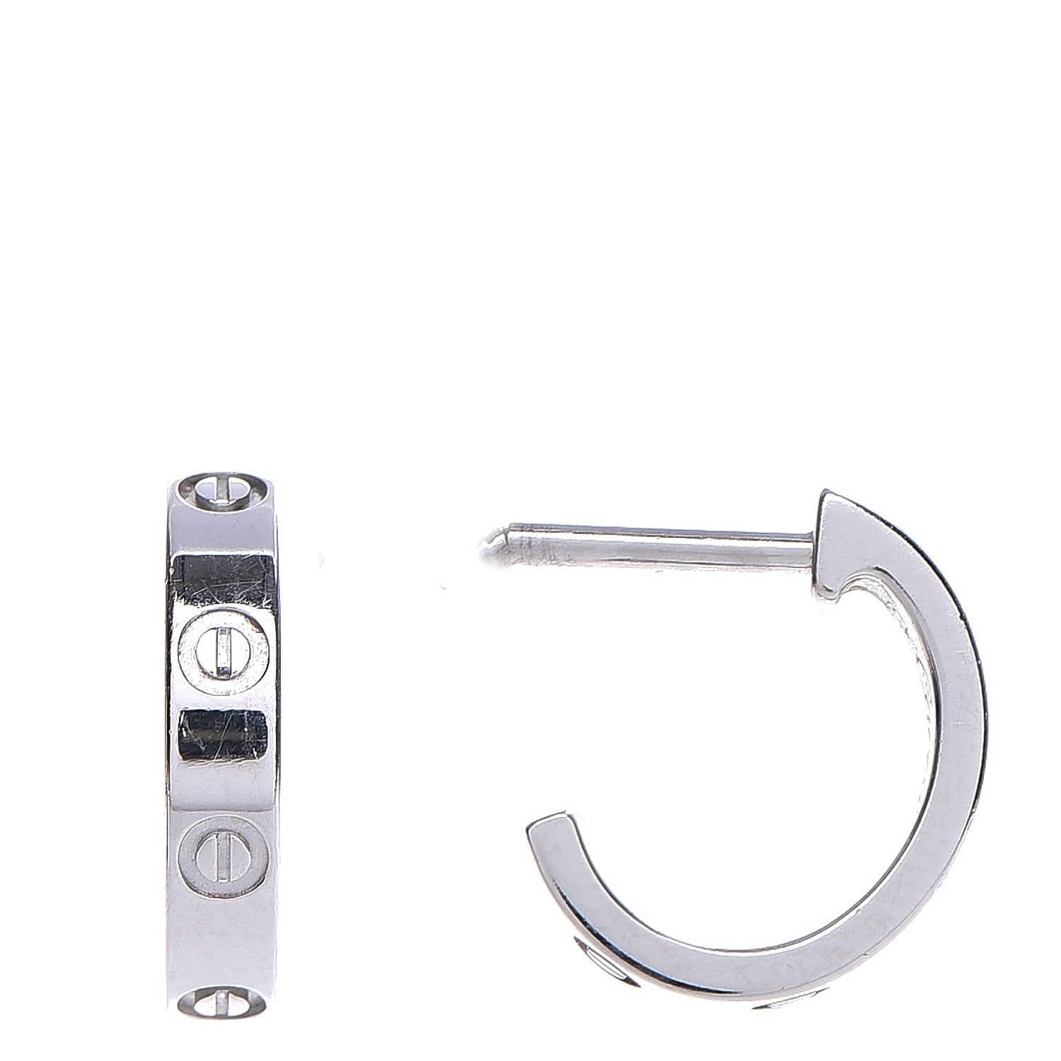 Cartier 18K White Gold Small LOVE Hoop Earrings 1 of 6
