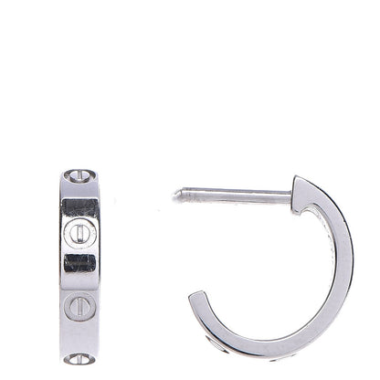 Cartier 18K White Gold Small LOVE Hoop Earrings 1 of 6