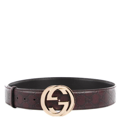 Gucci Guccissima Interlocking G 40mm Belt 90 36 Chocolate 1 of 4