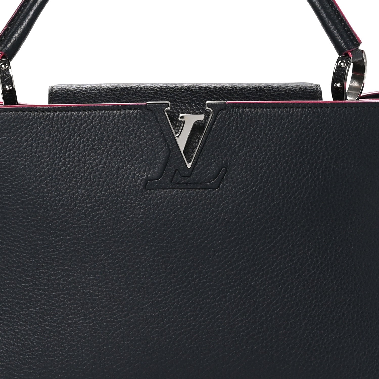 Louis Vuitton Taurillon Capucines MM Cobalt Fuchsia 8 of 13