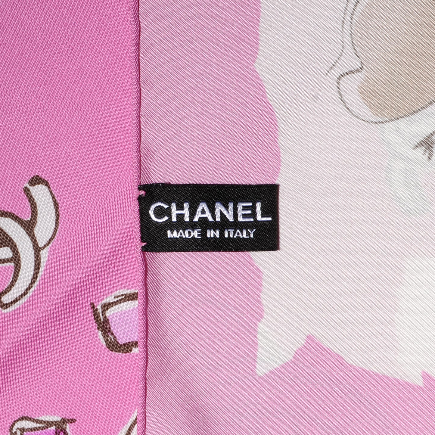 Silk CC Camellia Clover Heart Scarf Pink