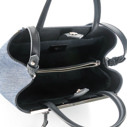 Fendi Denim Petite 2Jours Tote Blue Black 5 of 9