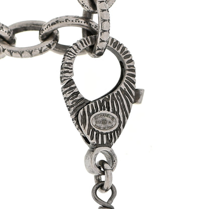 Chanel Gripoix Glitter Poured Glass Pearl Crystal Bead CC Long Necklace Ruthenium Blue Yellow 6 of 7