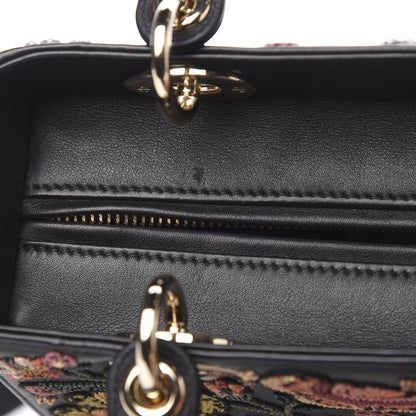 Christian Dior Smooth Calfskin Embroidered Beaded Floral Medium Lady Dior Black Multicolor 12 of 12
