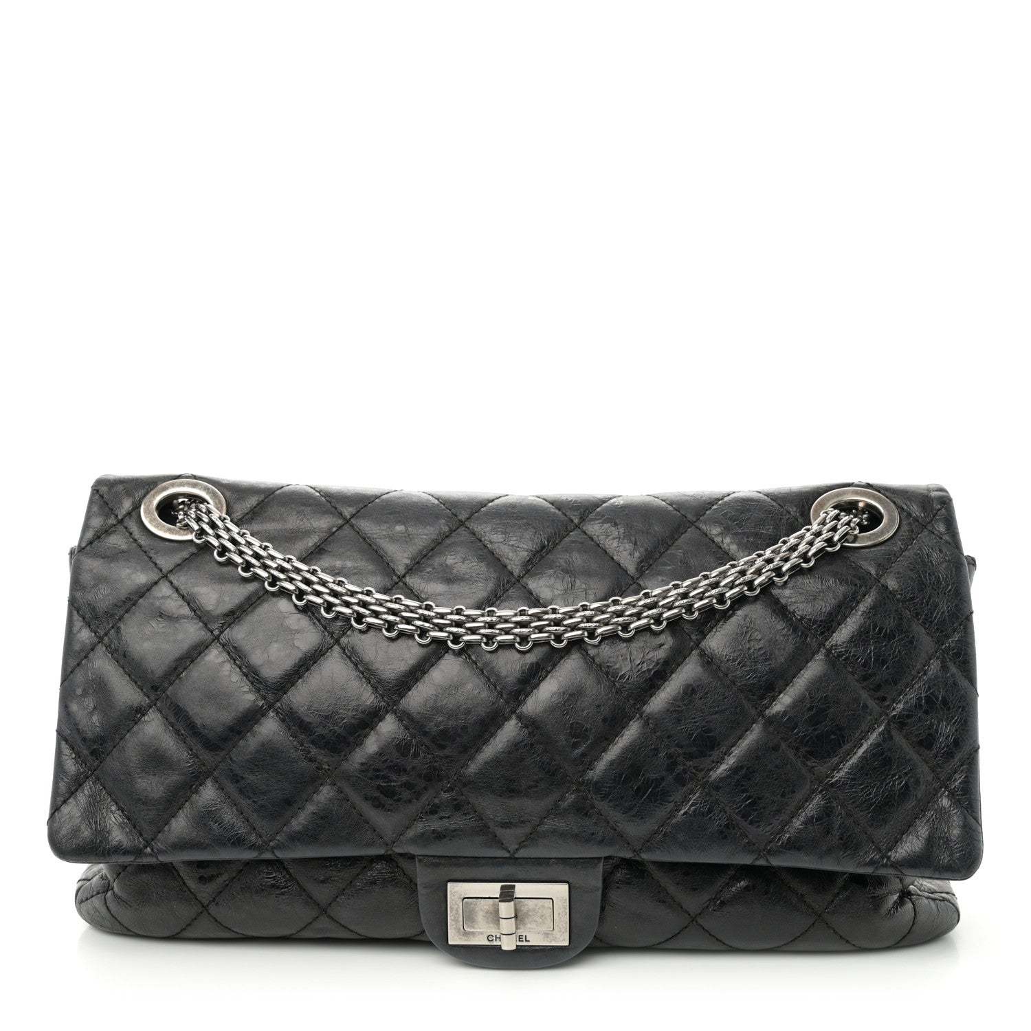 Chanel Metallic Aged Calfskin Quilted 2.55 Reissue 228 Flap Black 1 of 11