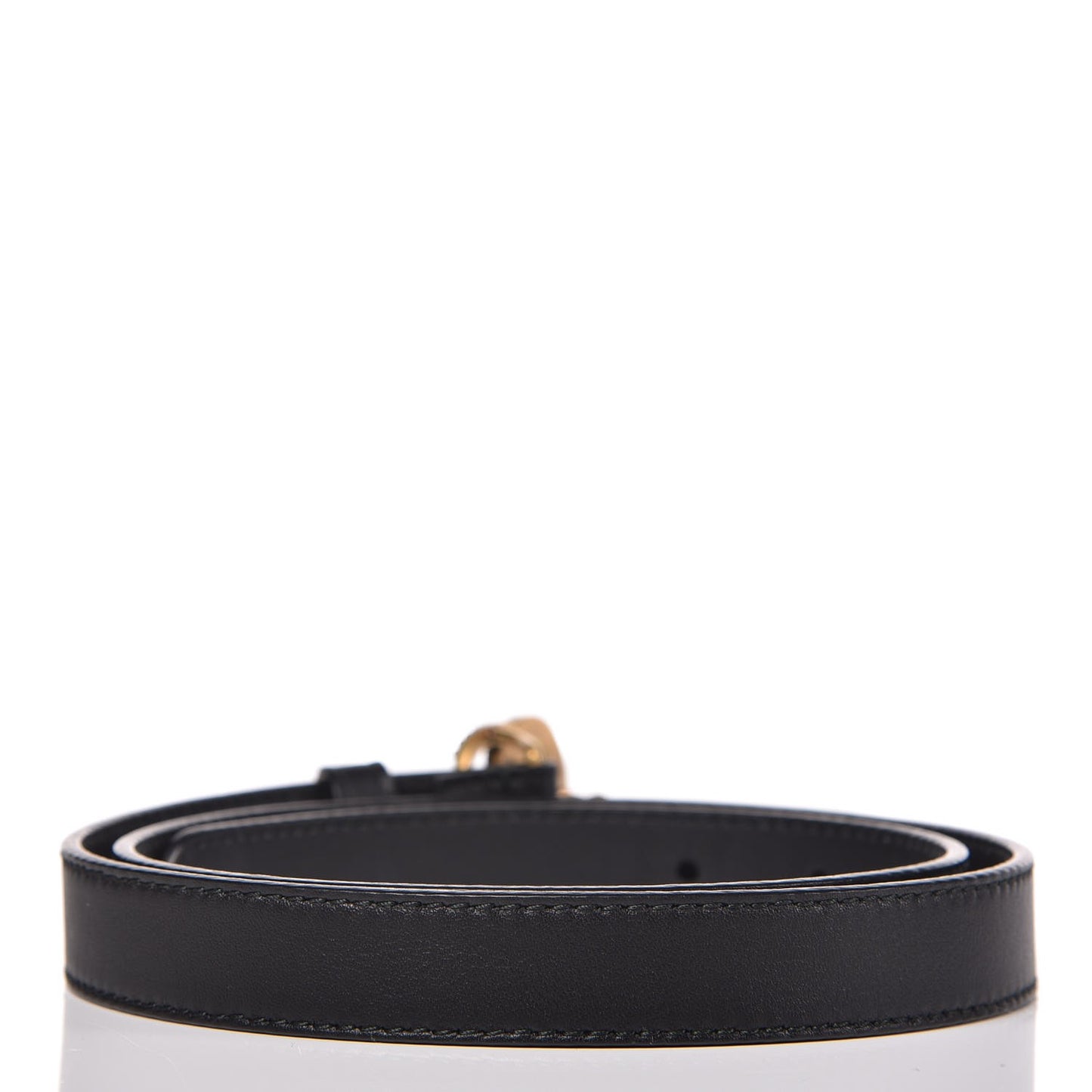 Calfskin Pearl Double G 20mm Belt 75 30 Black Cream