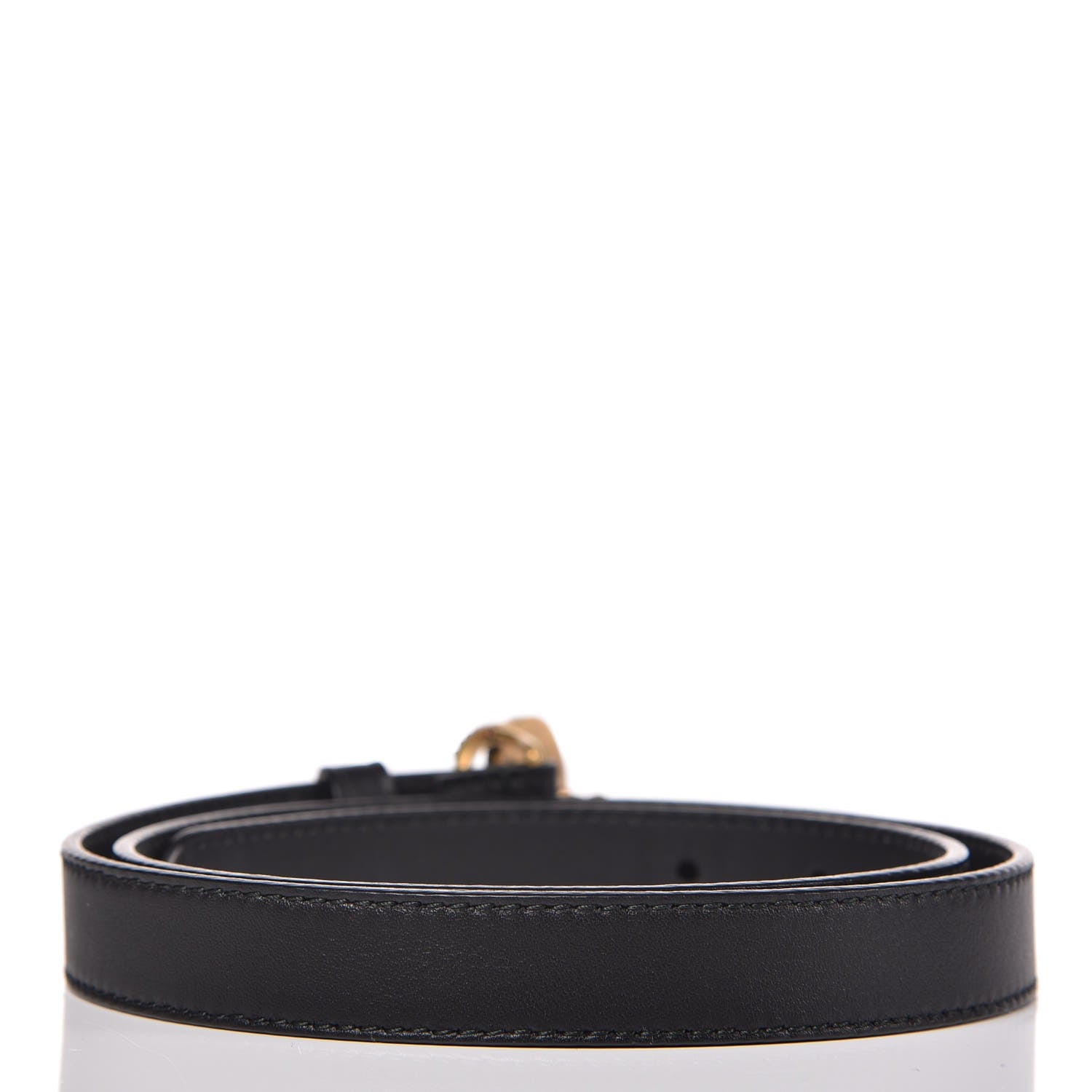 Gucci Calfskin Pearl Double G 20mm Belt 75 30 Black Cream 4 of 7