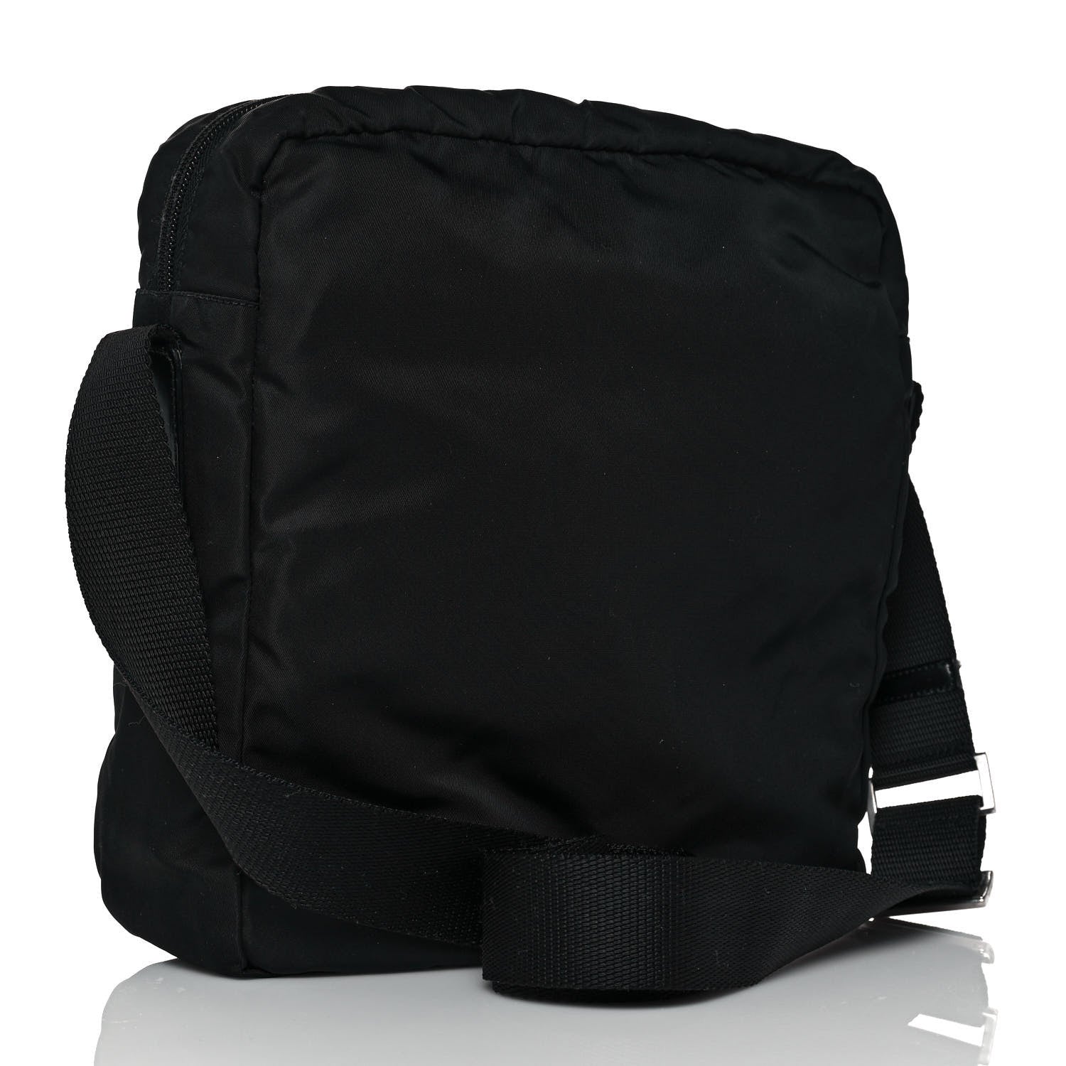 Prada Nylon Flat Messenger Bag Black 3 of 11