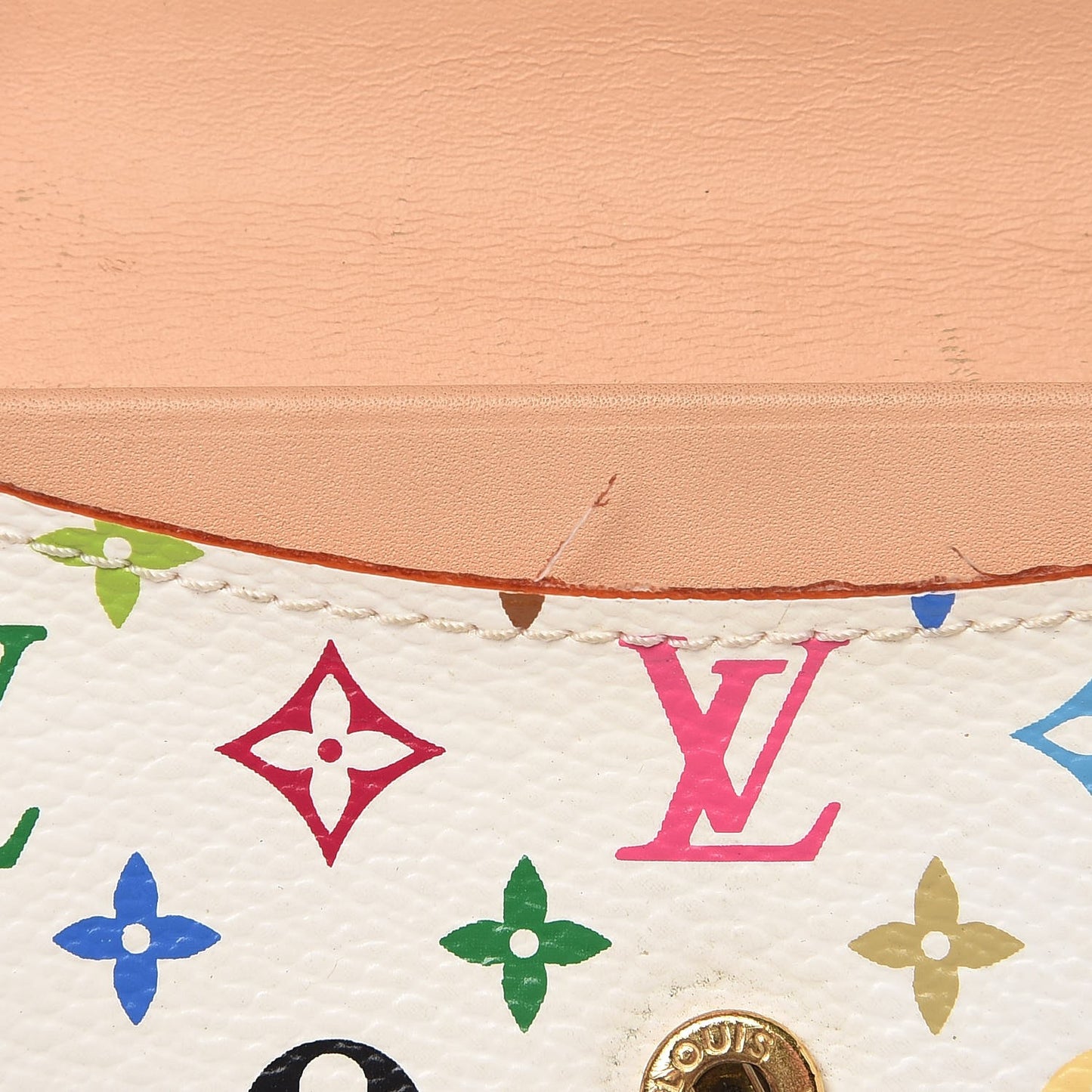 Monogram Multicolor Business Card Holder White