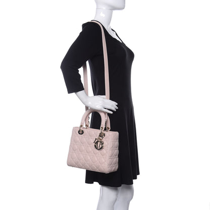 Christian Dior Lambskin Cannage Medium Lady Dior Rose Poudre 2 of 10