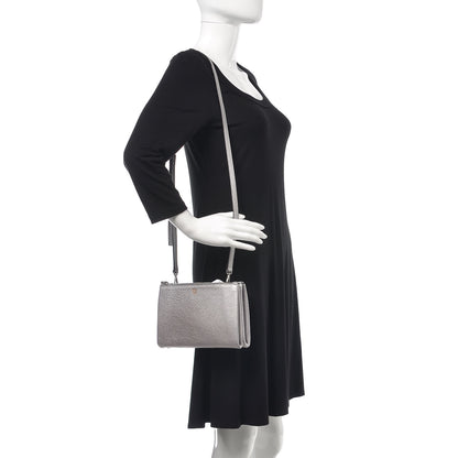 MCM Grained Calfskin Milla Double Crossbody Bag Spike Silver 2 of 10