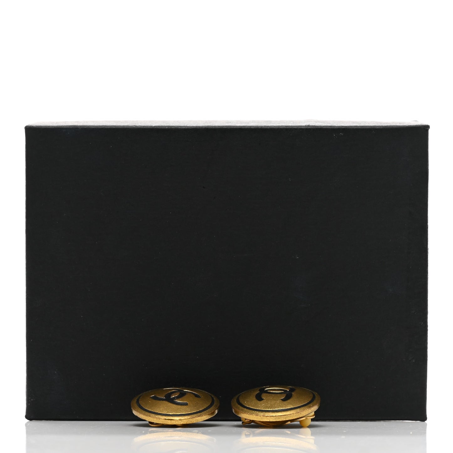 CC Clip On Earrings Black Gold