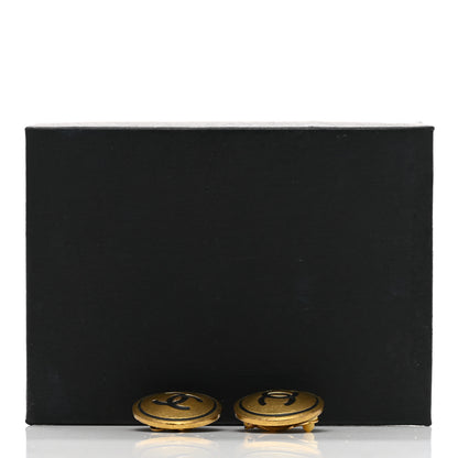 Chanel CC Clip On Earrings Black Gold 8 of 8