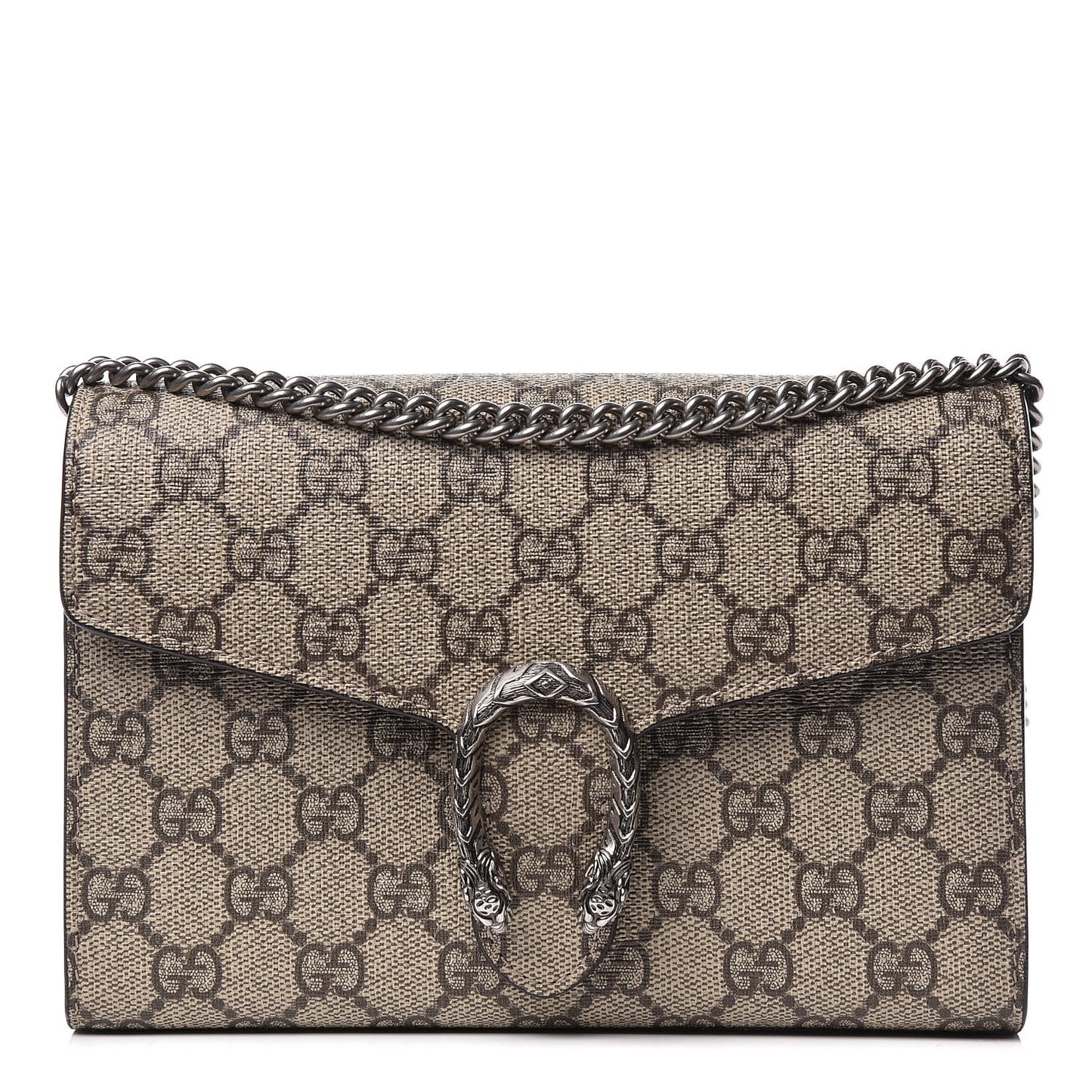 GG Supreme Monogram Mini Dionysus Chain Wallet Beige Taupe