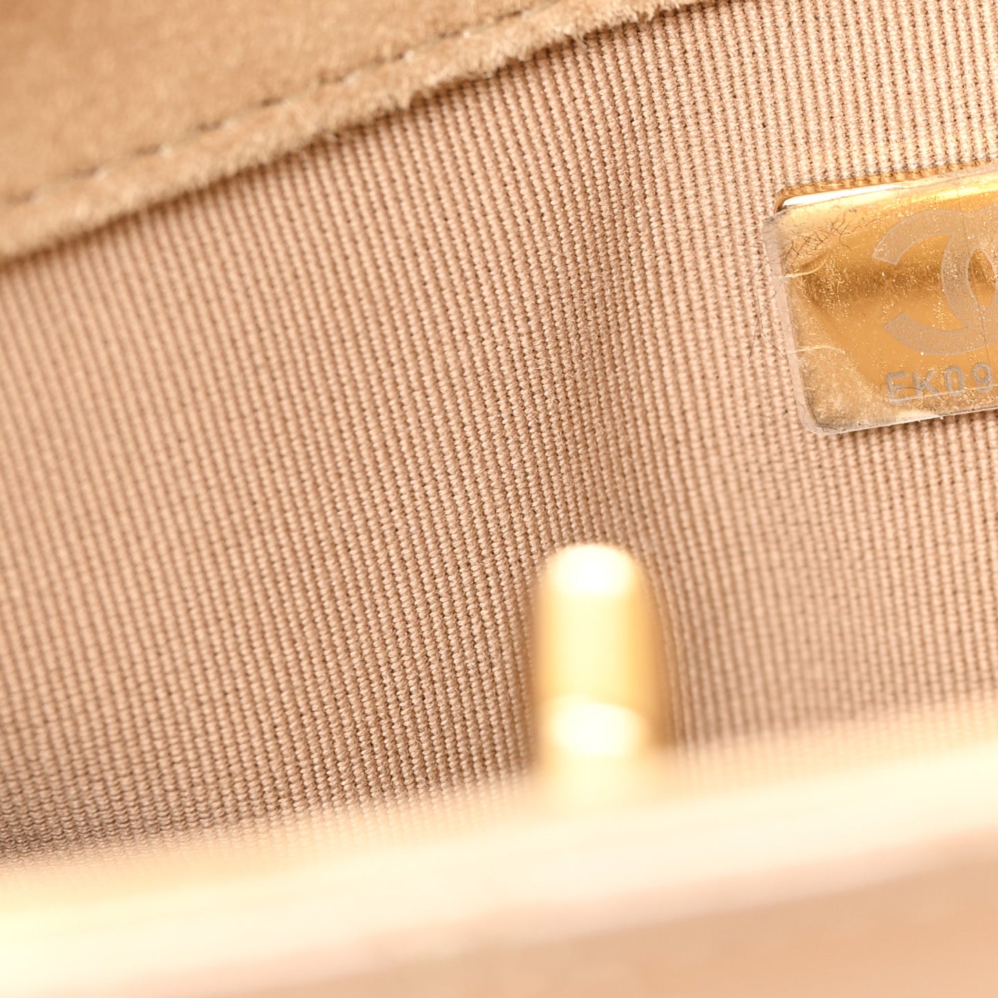 Shiny Calfskin Suede Goatskin Quilted Hobo Beige