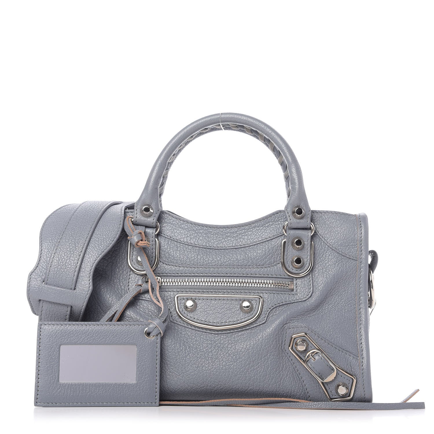 Balenciaga Chevre Silver Metallic Edge Hardware Mini City Bleu Acier 1 of 9