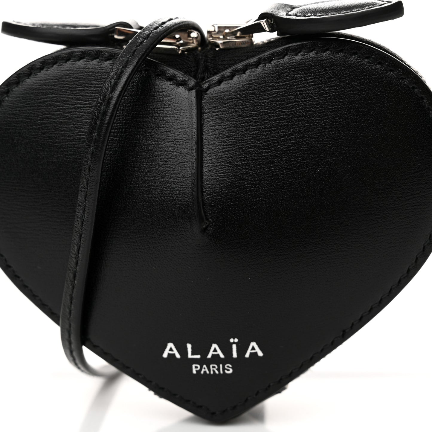 Buffed Calfskin Le Coeur Mini Coin Pouch Black