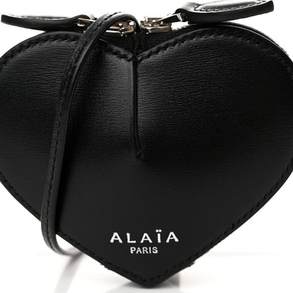 Alaia Buffed Calfskin Le Coeur Mini Coin Pouch Black 7 of 9
