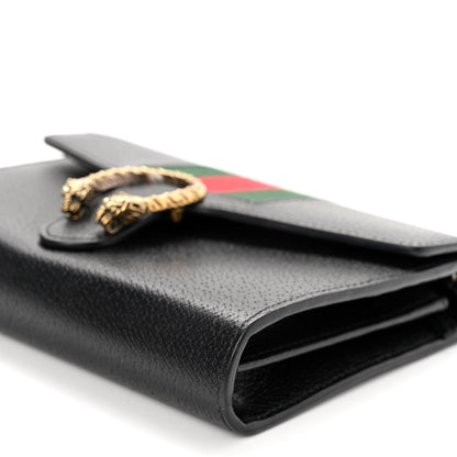 Gucci Calfskin Web Mini Dionysus Chain Wallet Black 10 of 10
